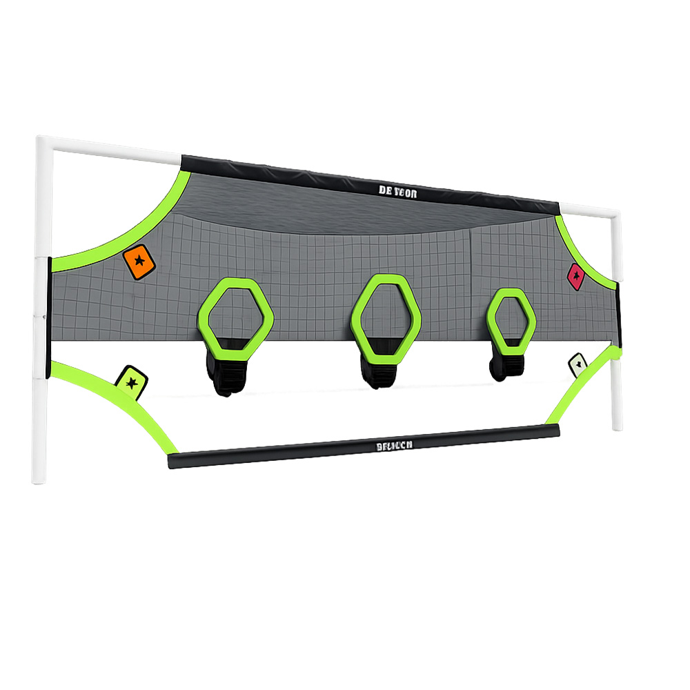 Football target net sheet with multiple shooting zones