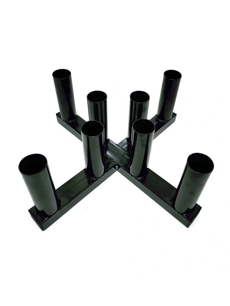 8-Hole Barbell Bar Placement Rack designed to effectively organize and store barbell bars in gyms
