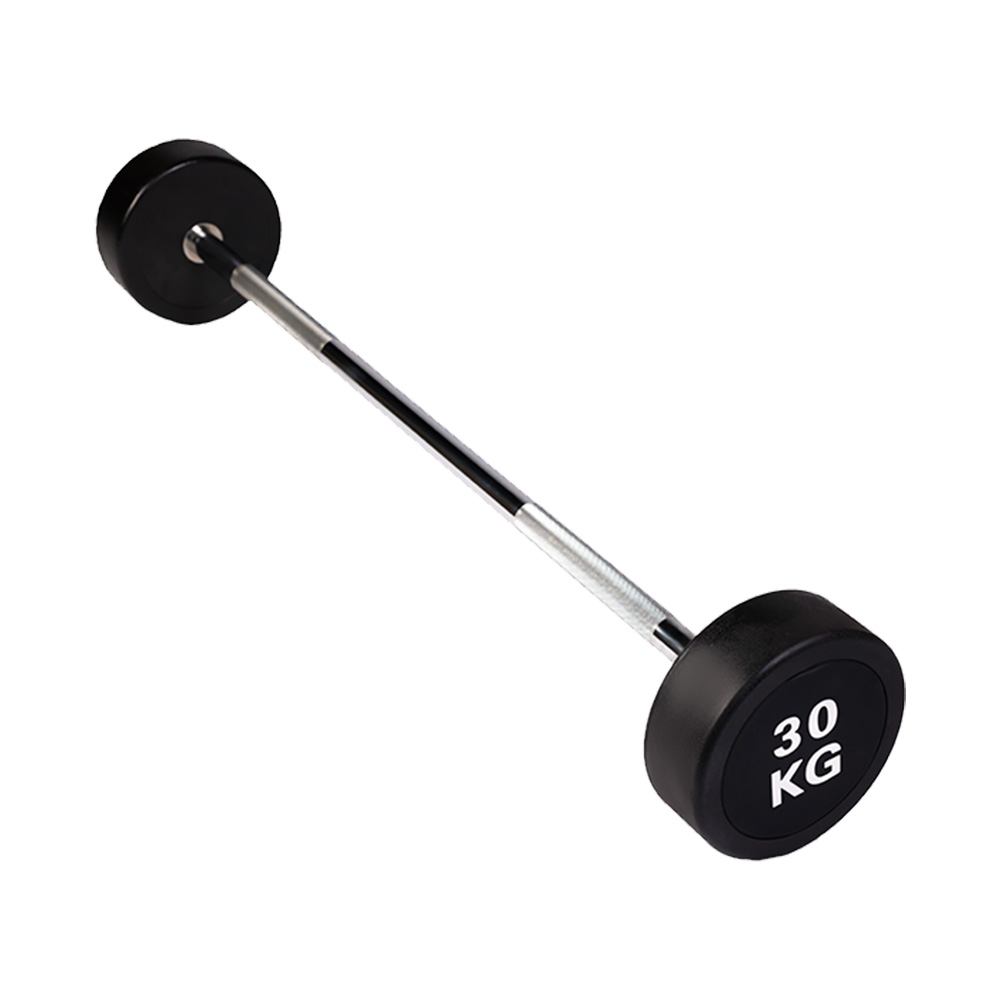 30kg Rubber-Coated Straight Bar for Strength Training