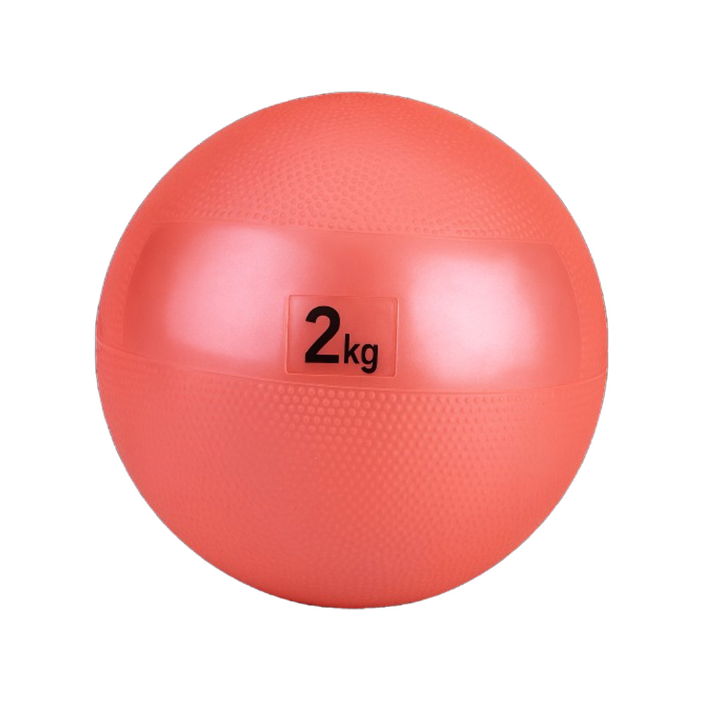 Soft orange 2kg medicine ball for fitness and balance training