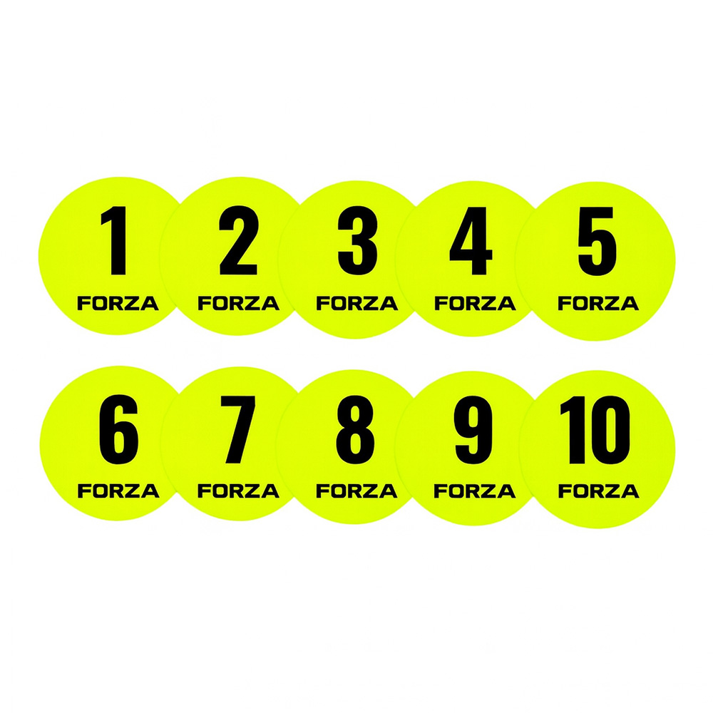 Multi-colour numbered flat training discs for drill marking