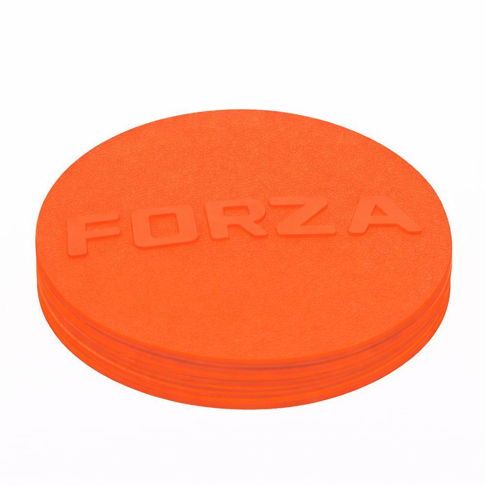 Fluorescent flat disc training markers for pitch marking