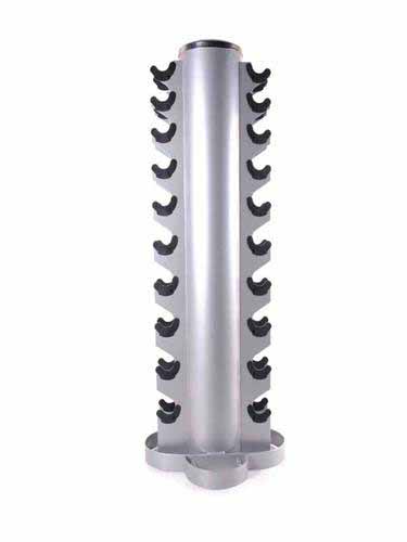 Space-saving dumbbell tower rack for commercial or home gyms