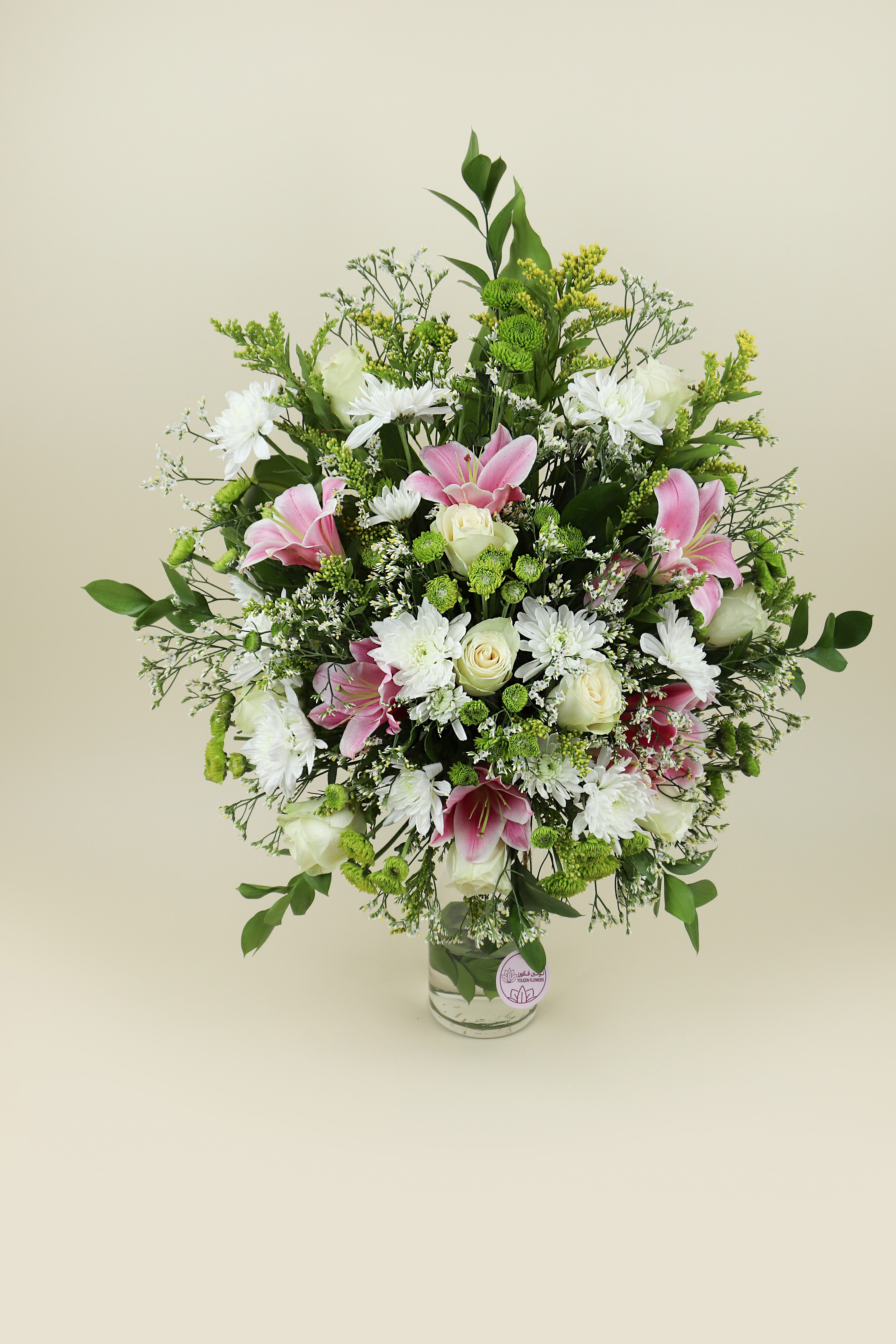  A vase with beautiful arrangement 
