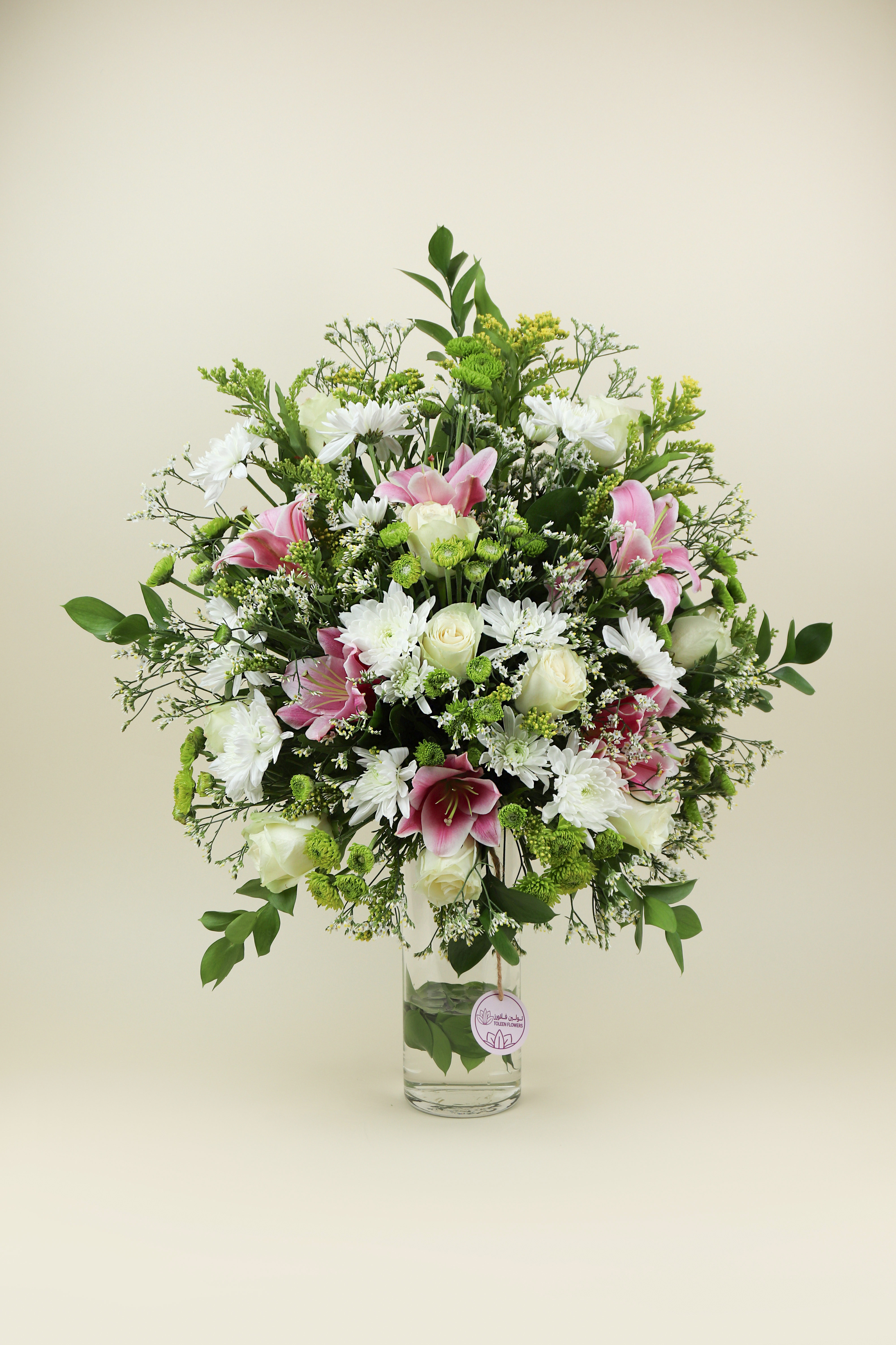  A vase with beautiful arrangement 