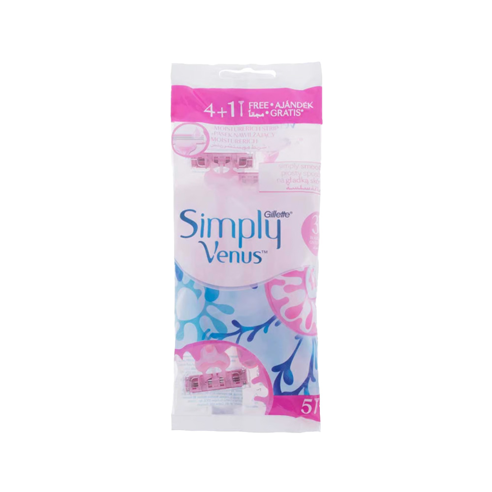  Gillette simply venus three 5pcs 