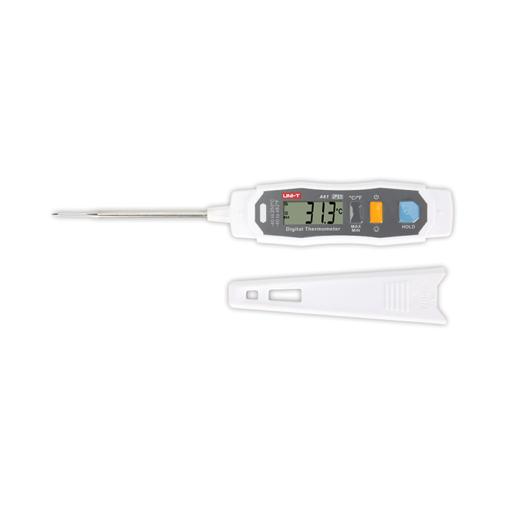 Digital thermometer with a waterproof stainless steel probe | UNI-T A61