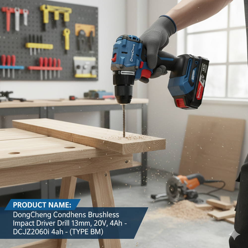 DongCheng Cordless Brushless Impact Driver Drill 13mm, 20V, 4Ah - DCJZ2060i (TYPE BM)