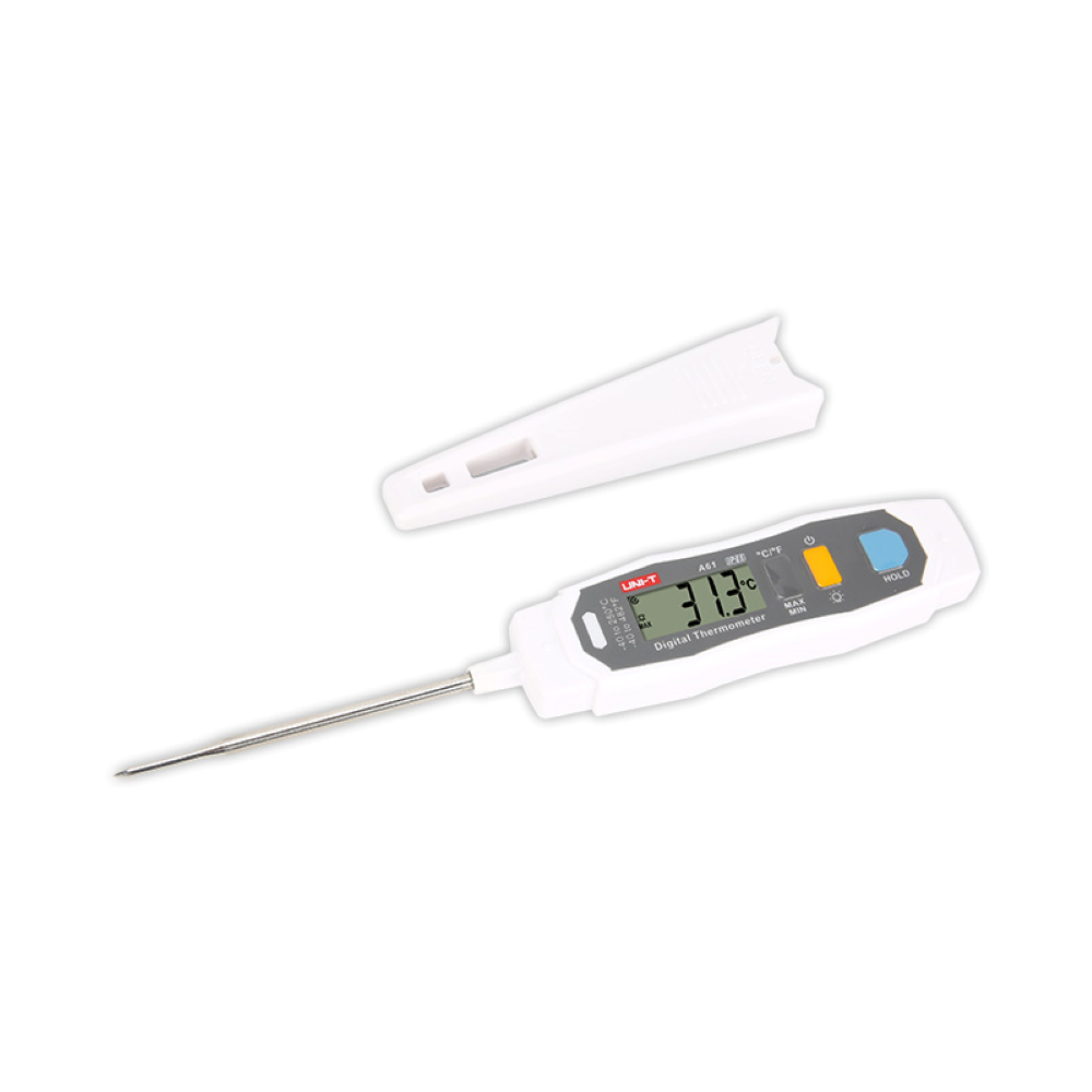 Digital thermometer with a waterproof stainless steel probe | UNI-T A61