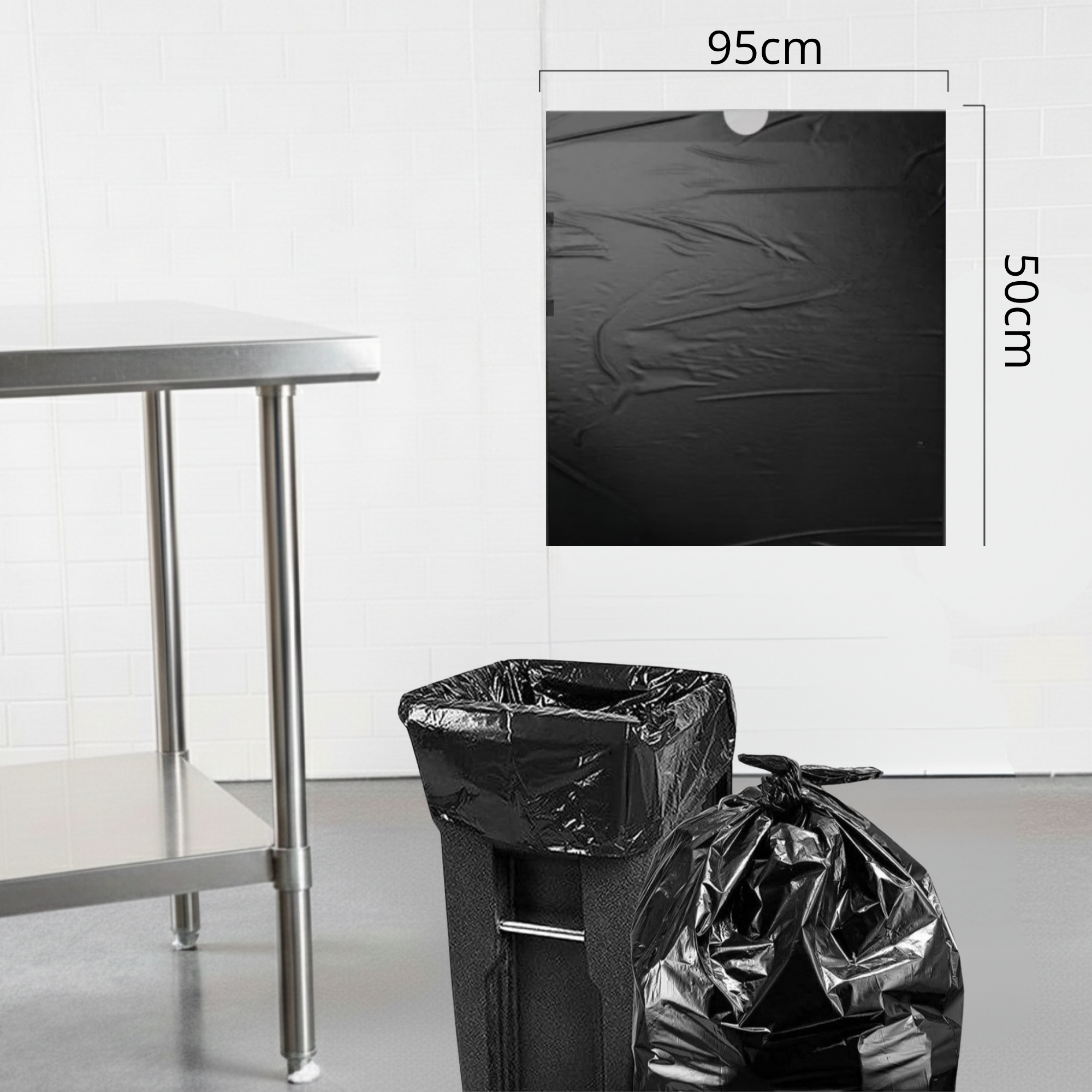  أكياس نفايات رول 50 جالون – 50×95 سم 