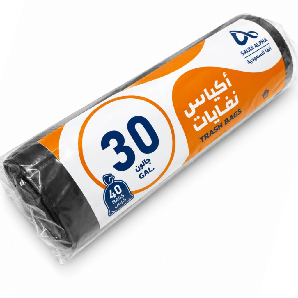  اكياس نفاية رول مقاس 30 جالون 40 كيس الفا 
