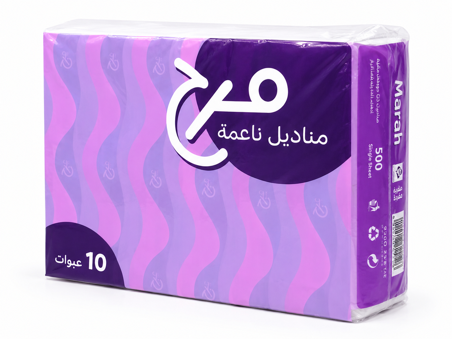  مناديل 500 منديل مفرد 10 علب مرح 