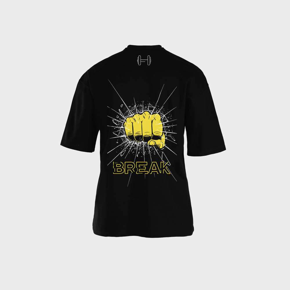 تيشيرت NOVUS BRAND Gym Break أسود - صورة خلفية للمنتج توضح تصميم BREAK