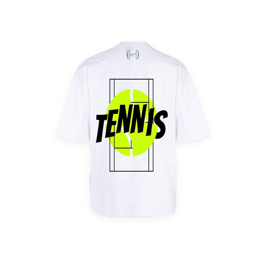 تيشيرت NOVUS BRAND Tennis Pulse أبيض - صورة خلفية للمنتج توضح طباعة Tennis