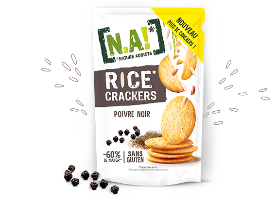 Nature Addicts Rice Crackers Black Pepper 85 g
