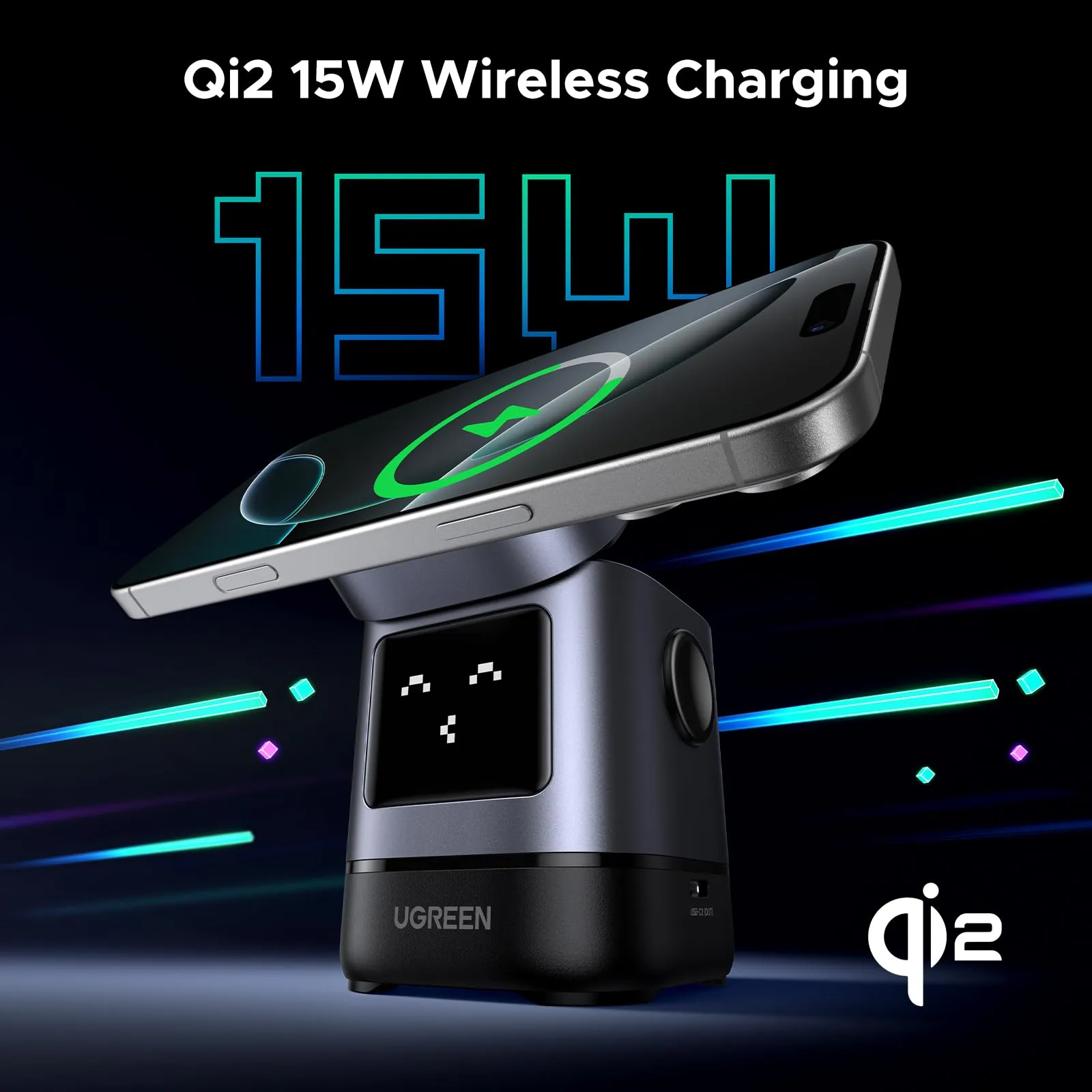 UGREEN Uno 2-in-1 Magnetic Wireless Charger 15W