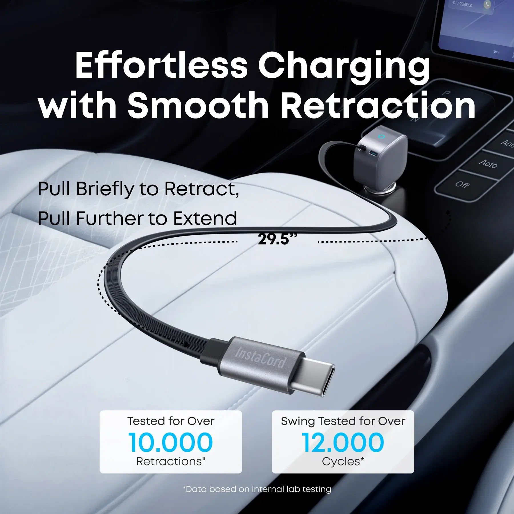 شاحن سيارة أنكر نانو 75 واط بمنفذ USB-C وكابل مدمج أصلي من Anker
