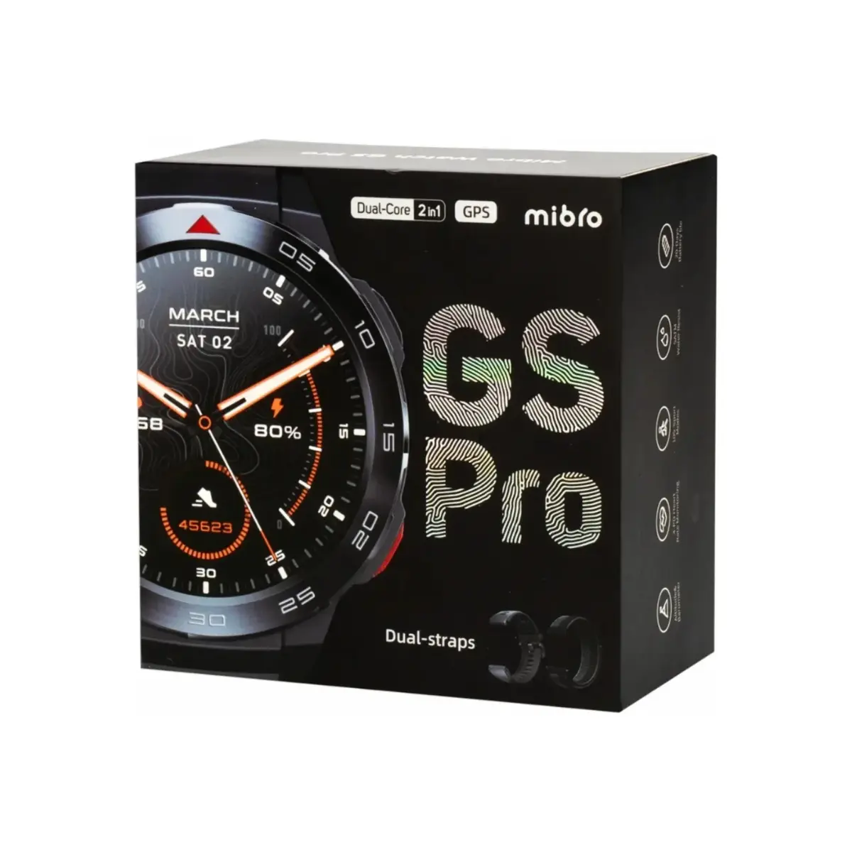 ساعة ميبرو ووتش GS Pro الذكية - أسود