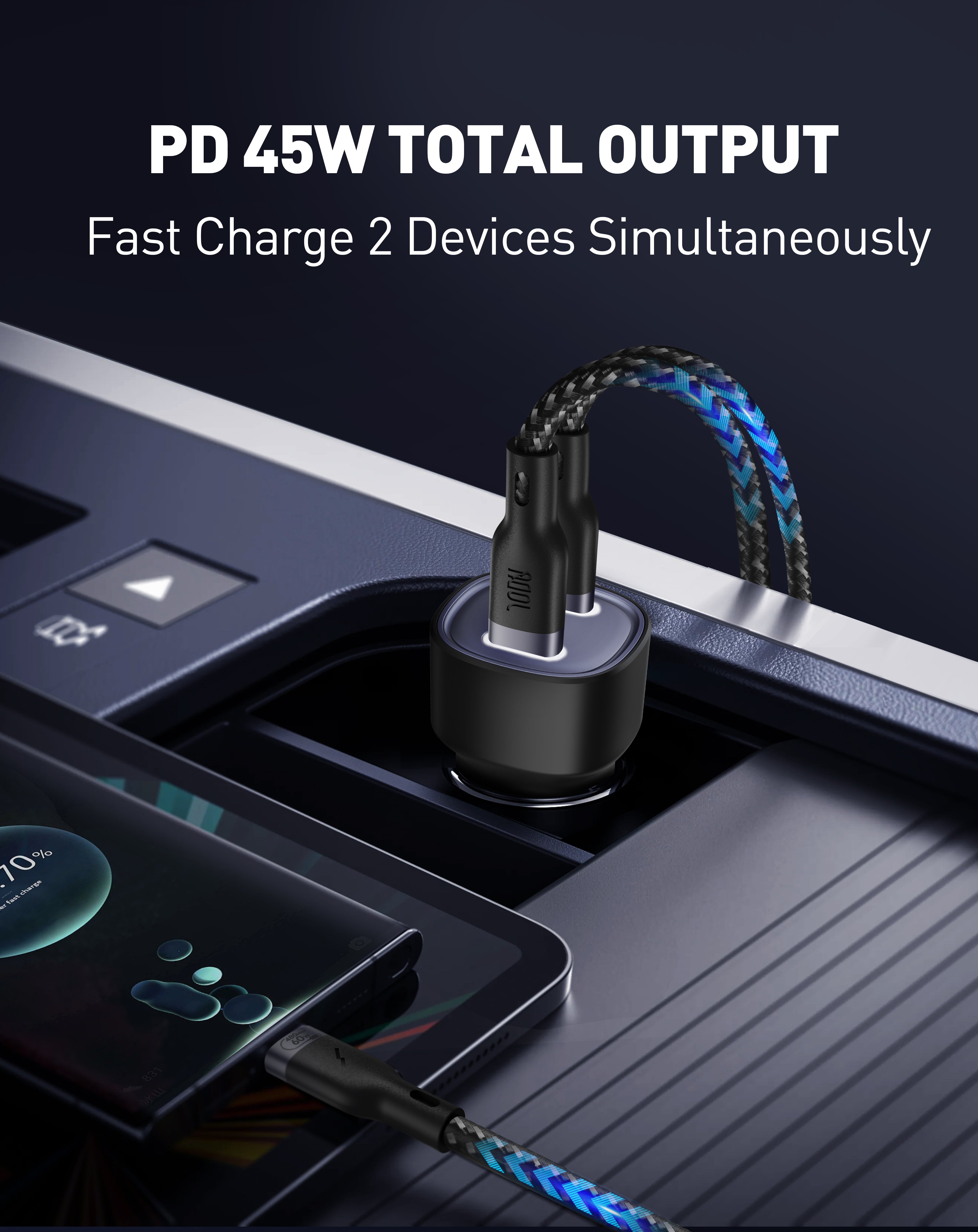 JODA TUBE 45 PD 45W USB-C Car Charger