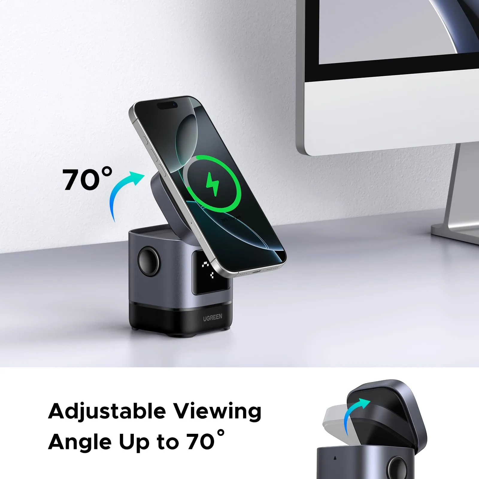 UGREEN Uno 2-in-1 Magnetic Wireless Charger 15W