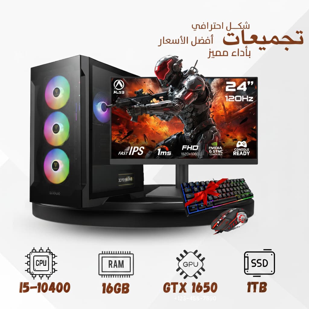 تجميعة بي سي قيمنق احترافية مخصصة للألعاب GTX1650