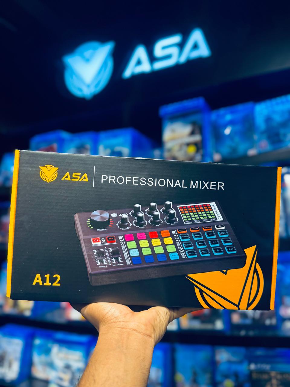ميكسر صوت احترافي ASA A12 Professional للبث المباشر والتسجيل وصناعة المحتوى