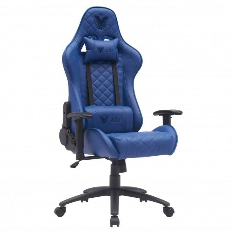 ASA Diamond blue gaming chair with back and neck pillows