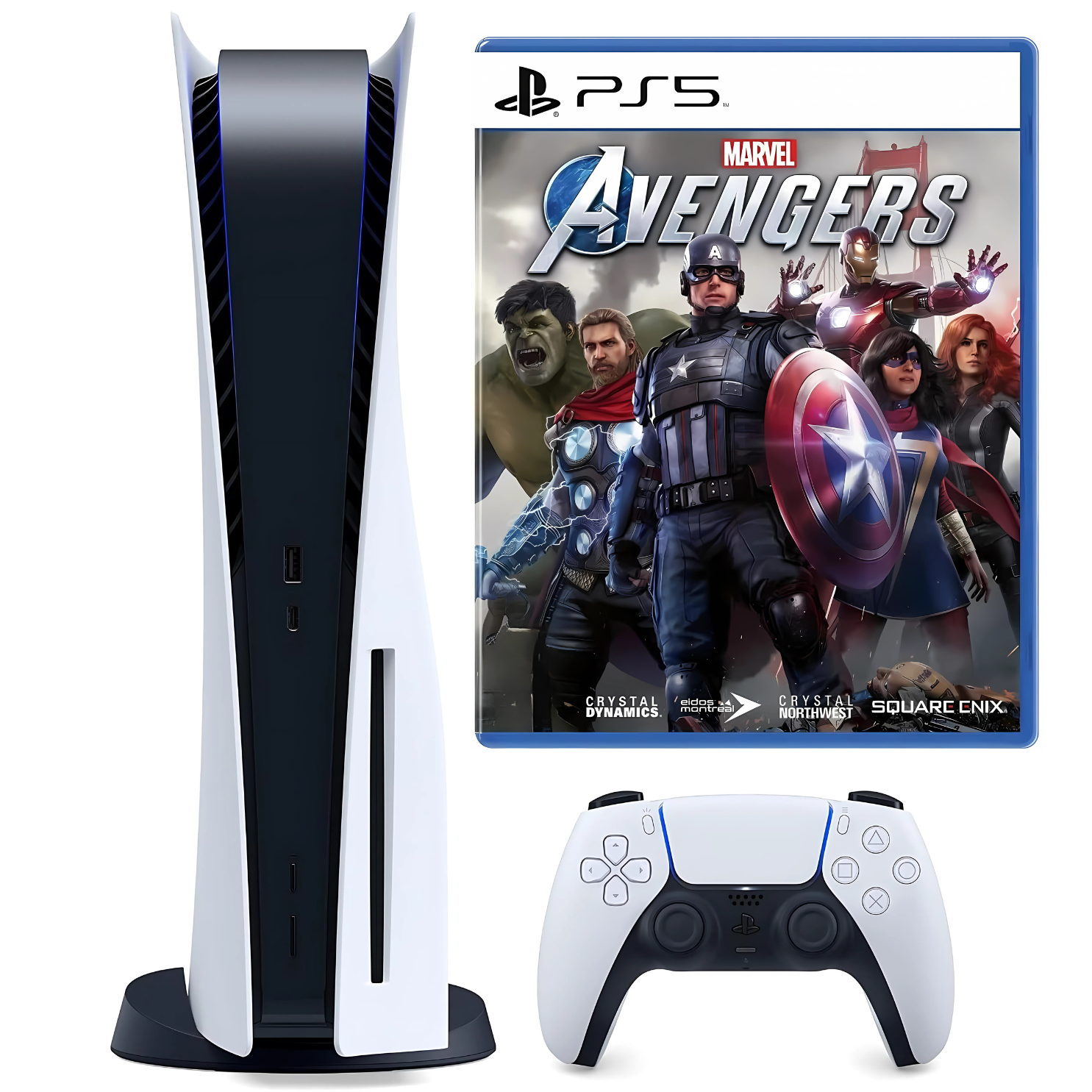 PS5 مع لعبة مارفل
