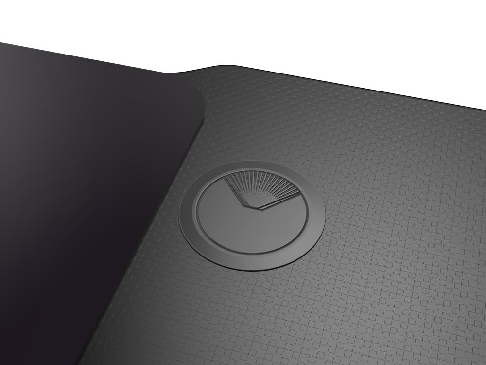 ASA Z-Shaped Gaming Desk in Black with Extended Mouse Pad and Headphone Hook