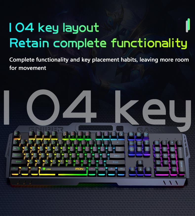 ASA IRON Gaming Keyboard and Mouse RGB Combo