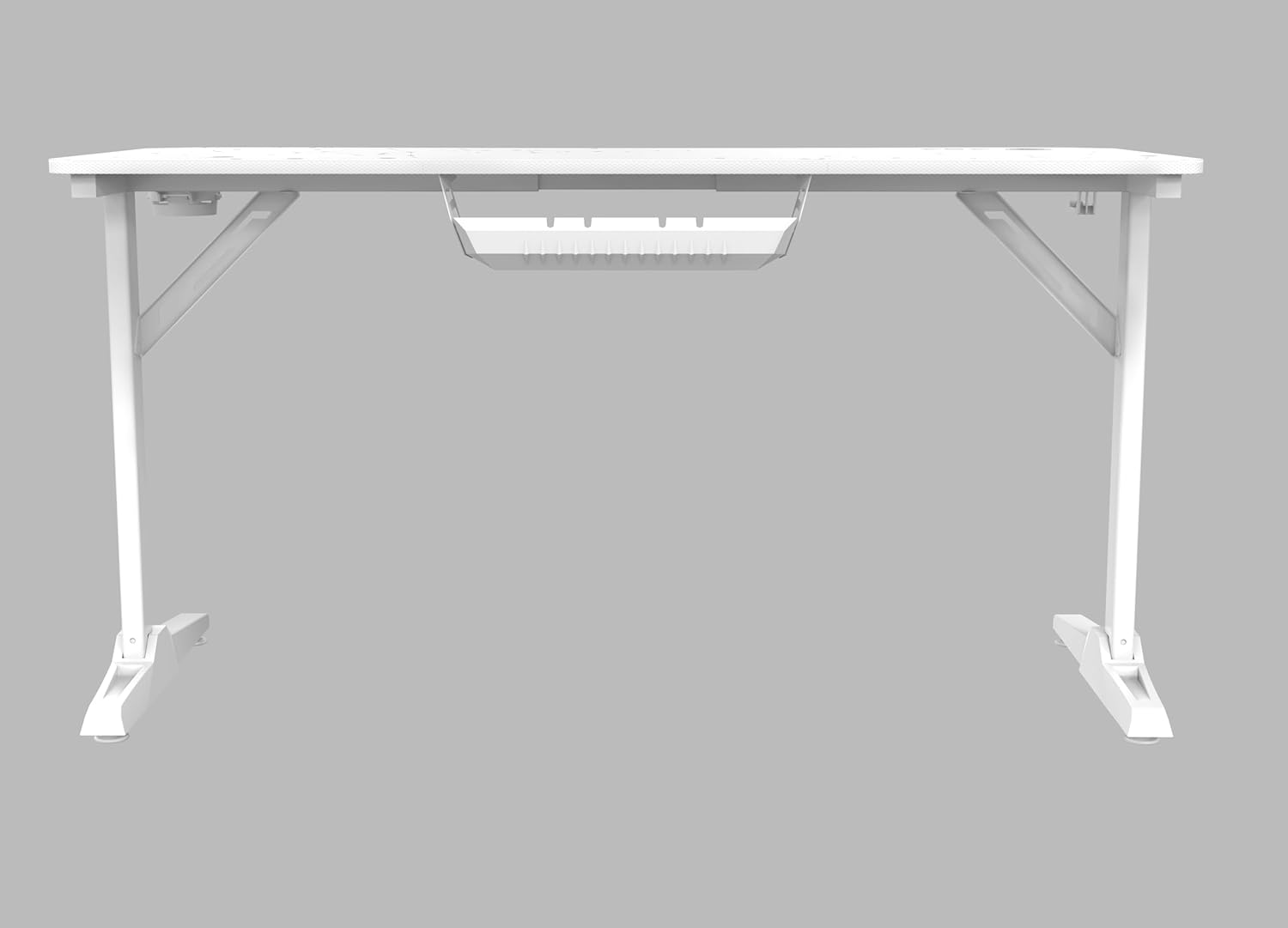 ASA A1 Jumbo gaming desk in white with carbon fiber surface