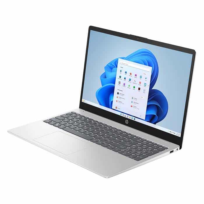 New HP 15-fd0021nx silver laptop 15.6 inch screen front view