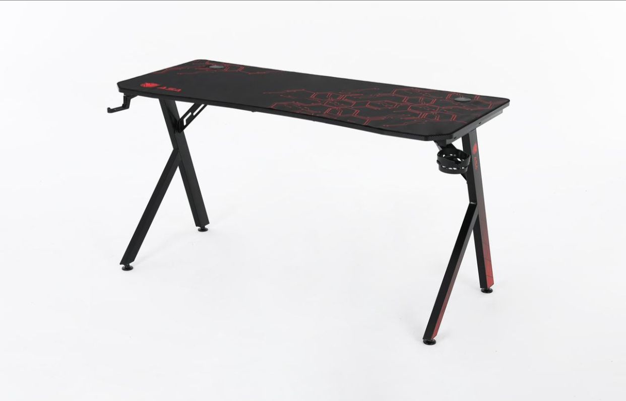 ASA Jumbo A2 gaming desk in black with full surface mouse pad