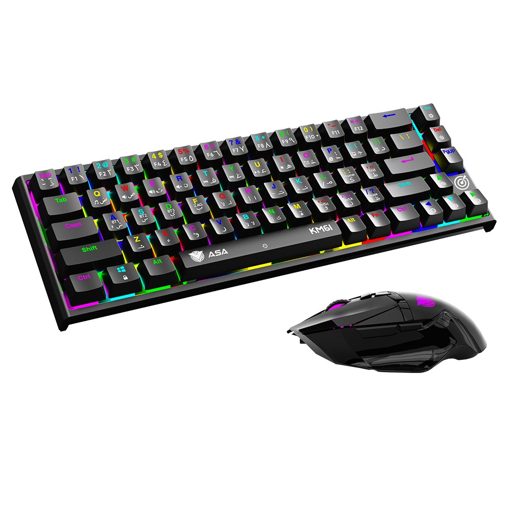 ASA KM61 Wireless Mechanical Gaming Keyboard and Mouse RGB Combo