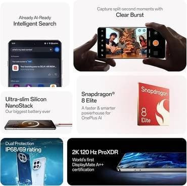 OnePlus 13 Global Version Black Eclipse 512GB storage and 16GB RAM new open box smartphone