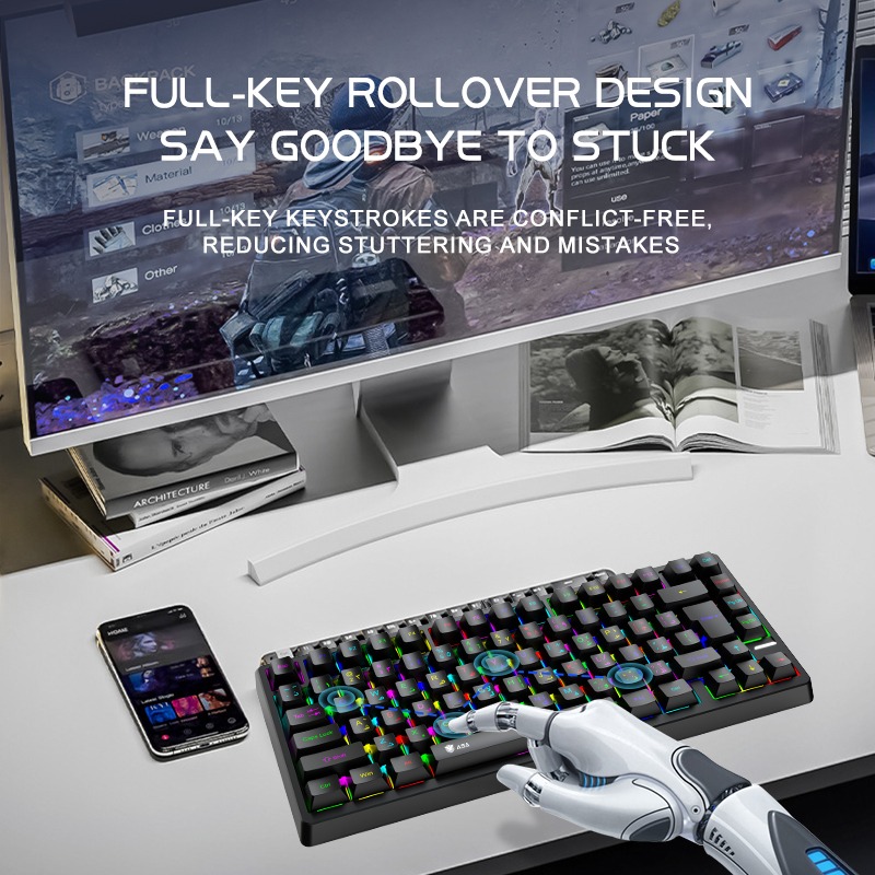 ASA KM75 Wireless Mechanical Gaming Keyboard and Mouse RGB Combo