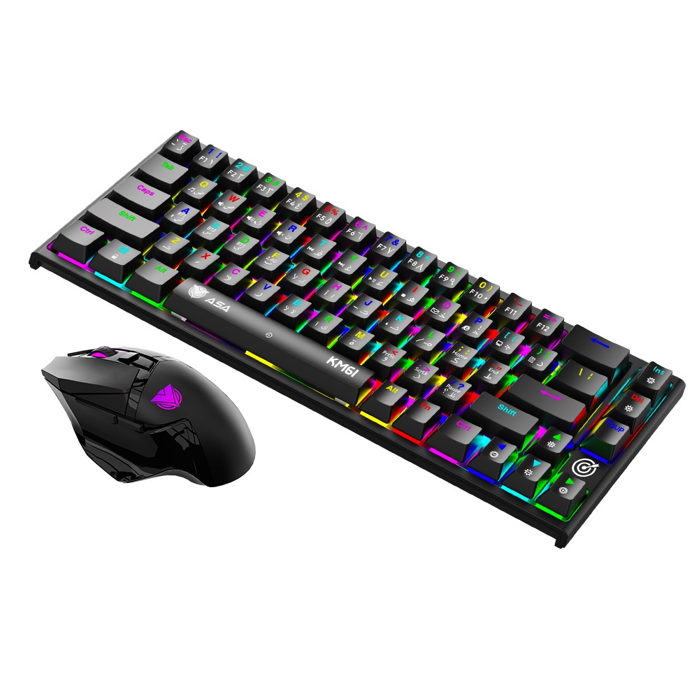 ASA KM61 Wireless Mechanical Gaming Keyboard and Mouse RGB Combo
