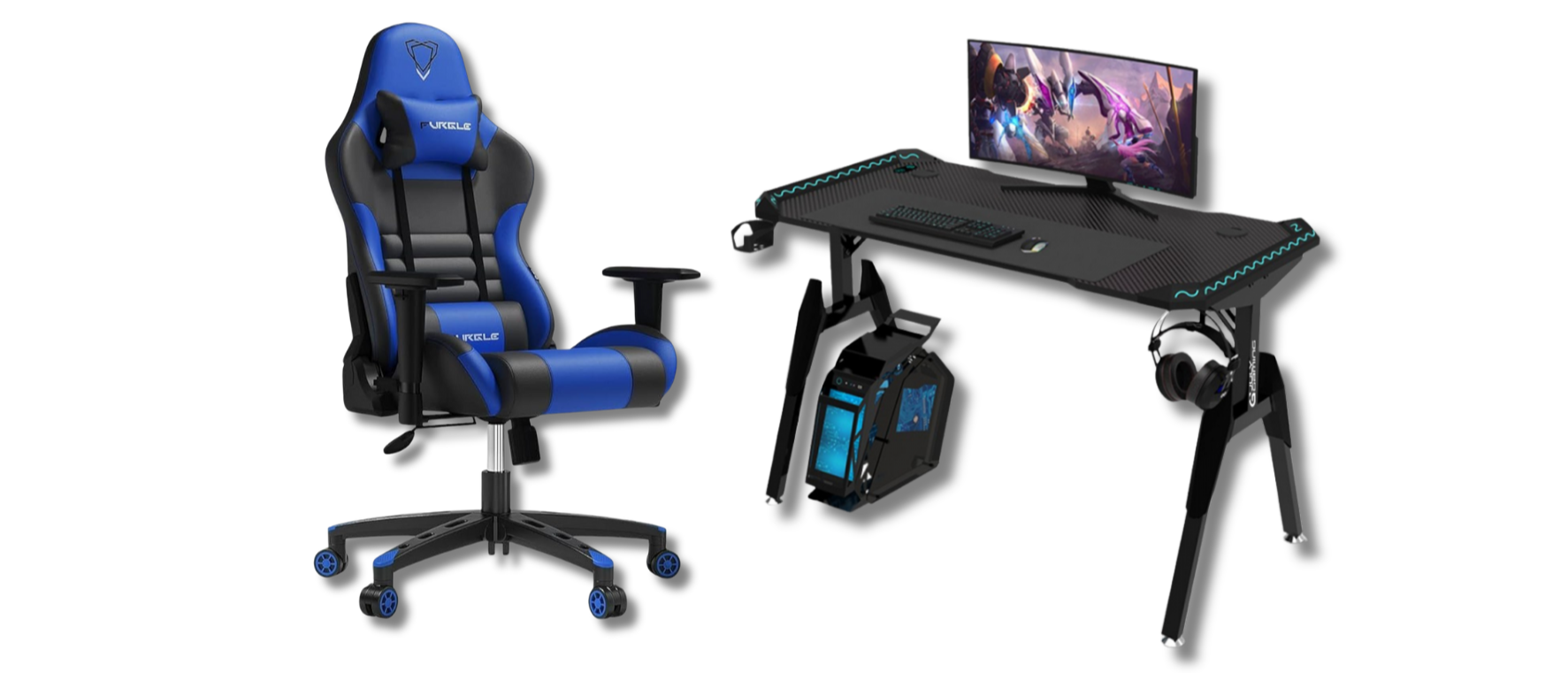 Premium gaming chairs and desks for a professional setup