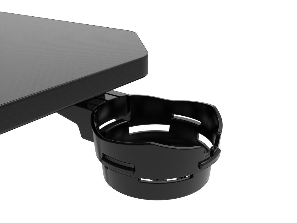 ASA Z-Shaped Gaming Desk in Black with Extended Mouse Pad and Headphone Hook