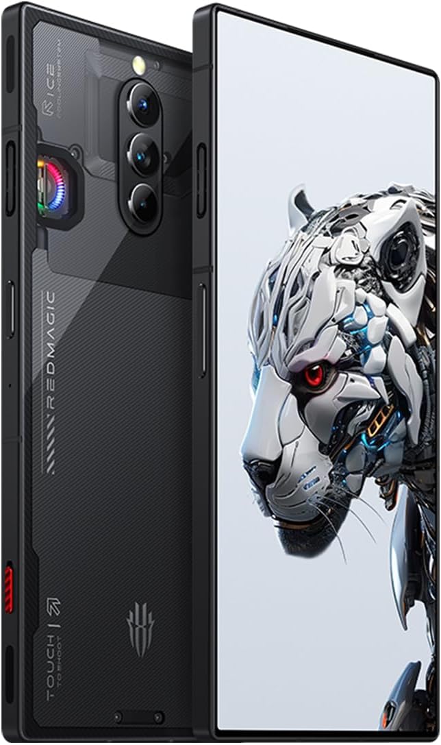 Nubia Red Magic 8S Pro gaming smartphone in Transparent Black Aurora with 512GB storage and 16GB RAM