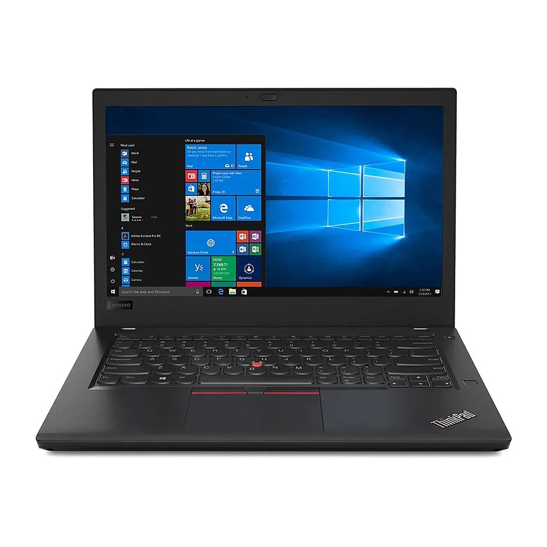Refurbished Lenovo ThinkPad L380 black business laptop front view