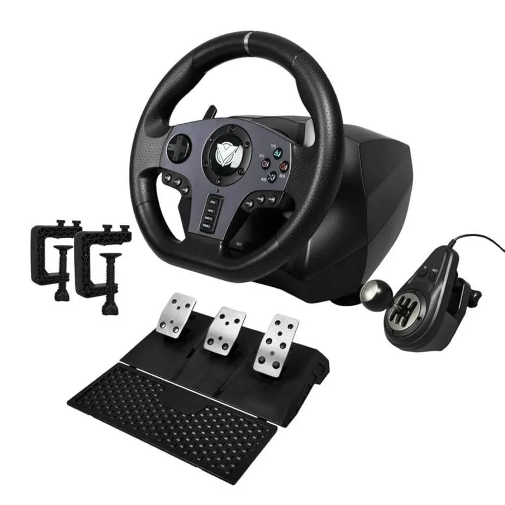Renewed PlayStation 4 500GB bundle with ASA gaming steering wheel, shifter, and pedals