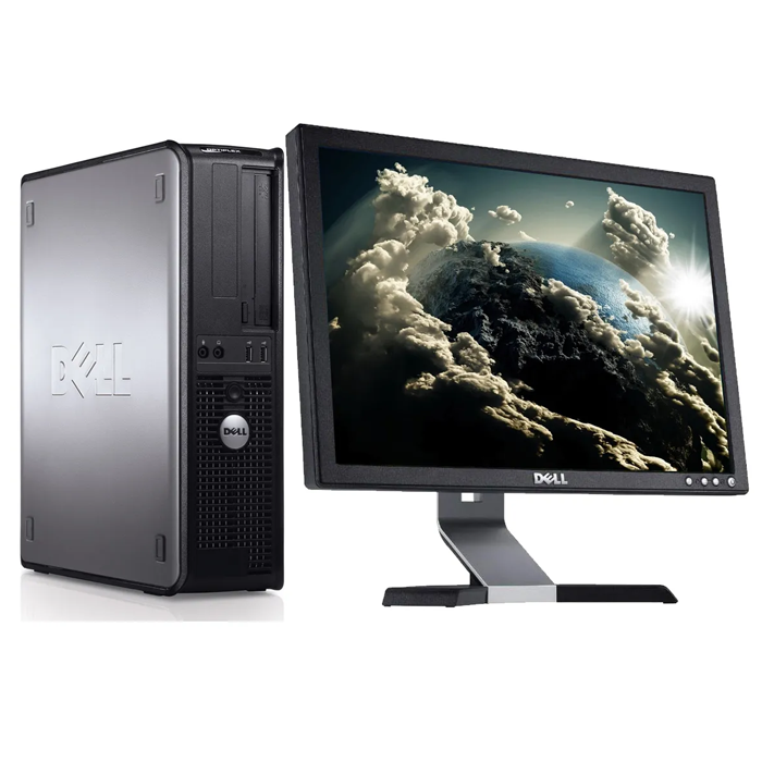 كمبيوتر مكتبي ديل Dell مجدد بمعالج Intel Core 2 Duo وذاكرة 8 جيجا وتخزين 256 جيجا مع واي فاي وضمان سنة