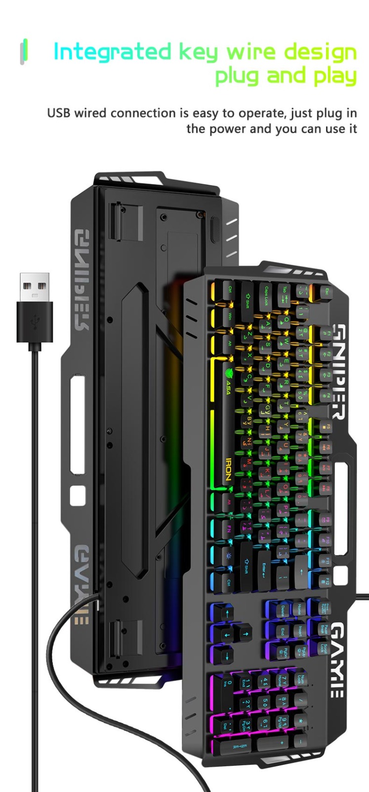 ASA IRON Gaming Keyboard and Mouse RGB Combo
