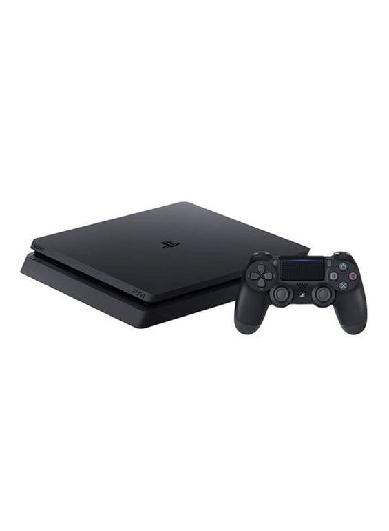 Used PlayStation 4 Slim 500GB with two DualShock controllers and GT strip gift included