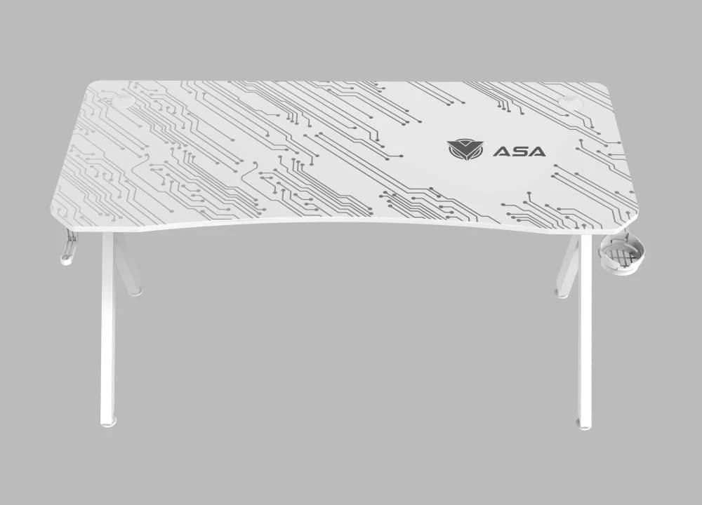 ASA Jumbo A2 white gaming desk with full surface extended mouse pad
