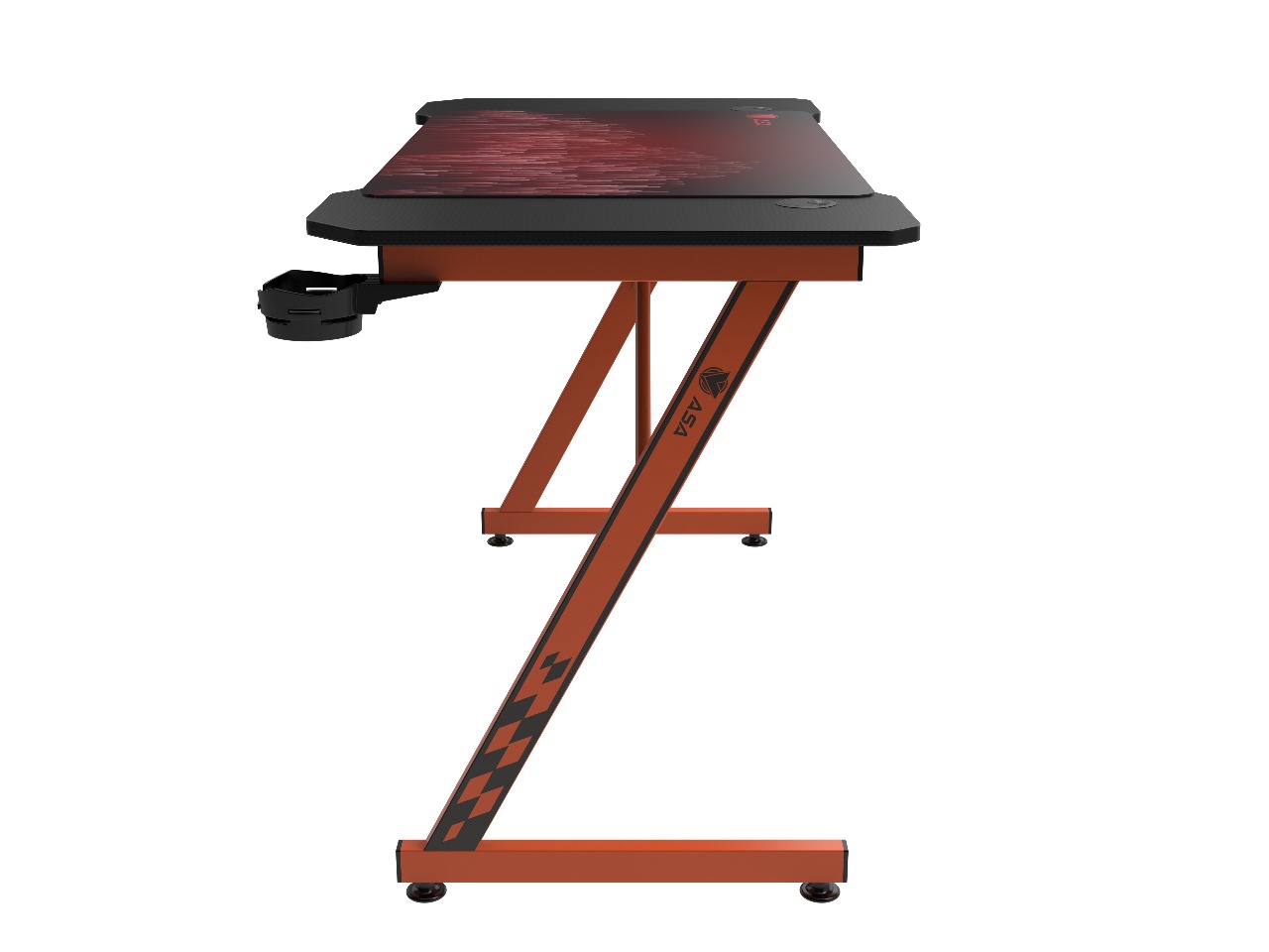 ASA Z Model Gaming Desk Orange with Full Surface Mouse Pad