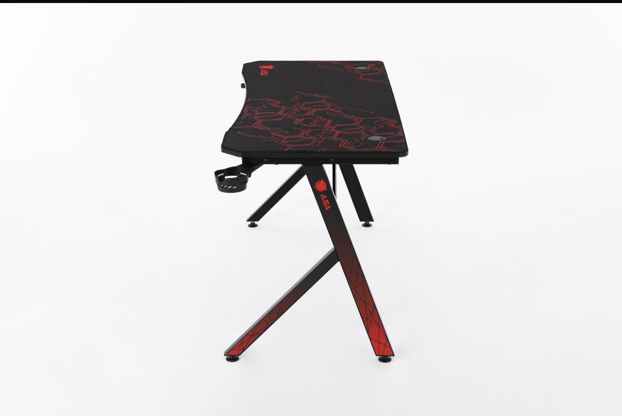 ASA Jumbo A2 gaming desk in black with full surface mouse pad