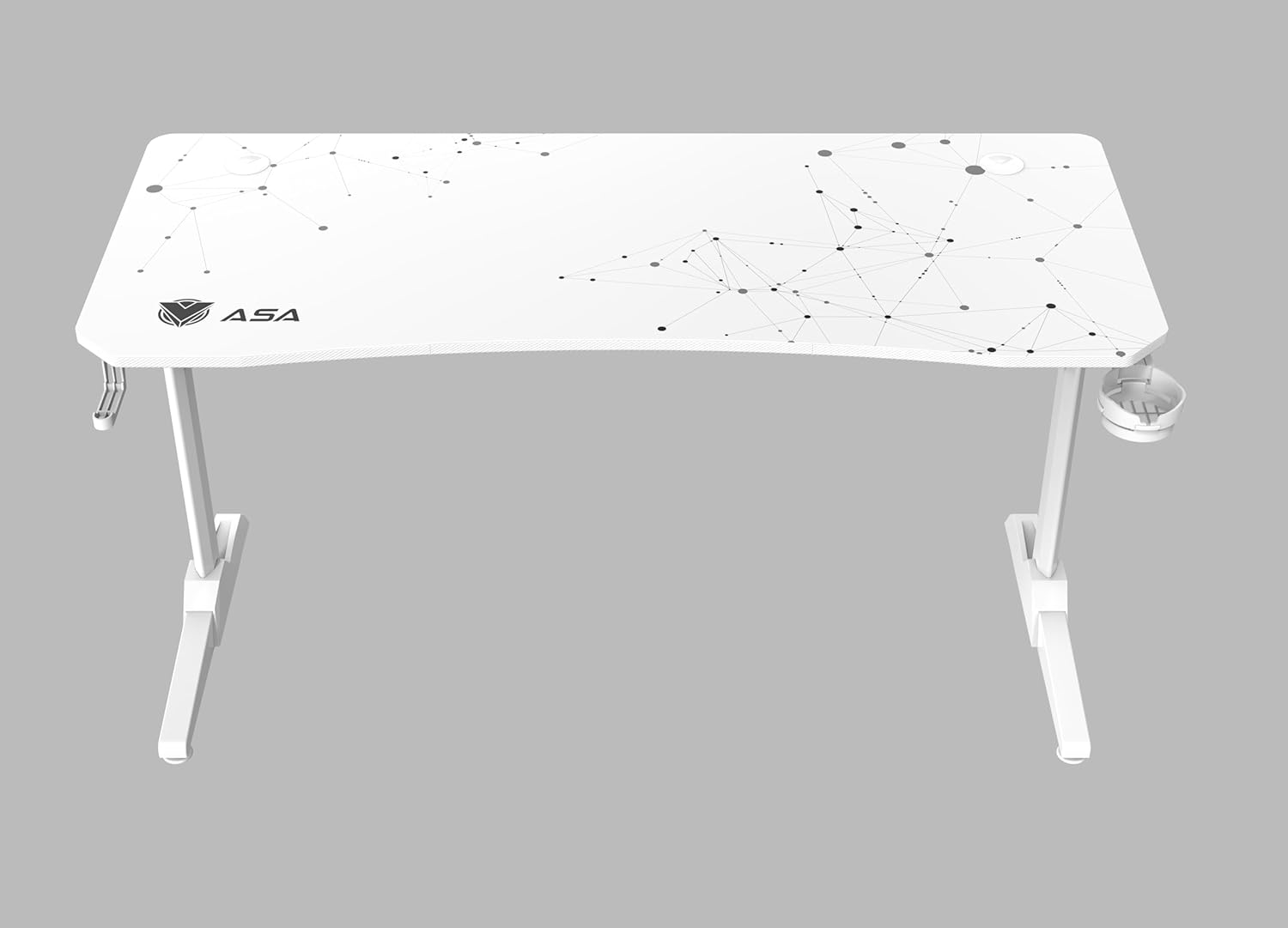 ASA A1 Jumbo gaming desk in white with carbon fiber surface