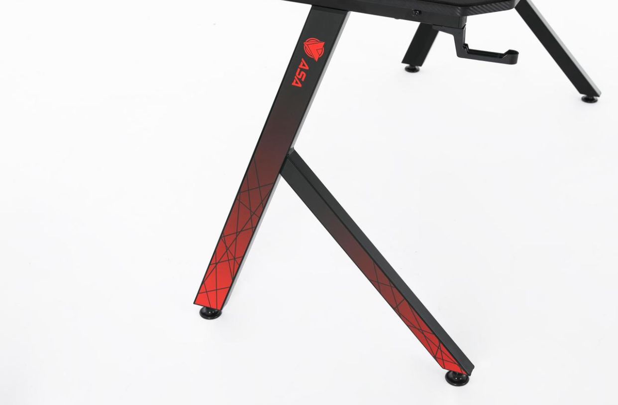 ASA Jumbo A2 gaming desk in black with full surface mouse pad